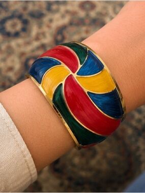 Colorwave Enamel Cuff Bracelet - Multicolor by